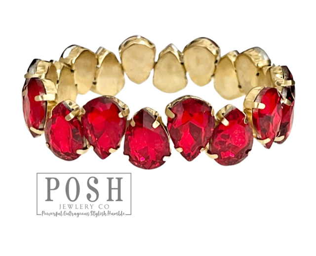 Rhinestone teardrop bracelet - LC