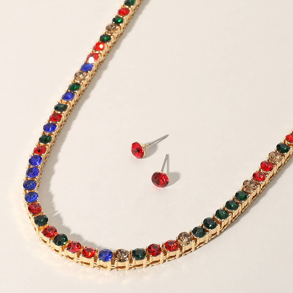 Rhinestone Tennis Chain Necklace