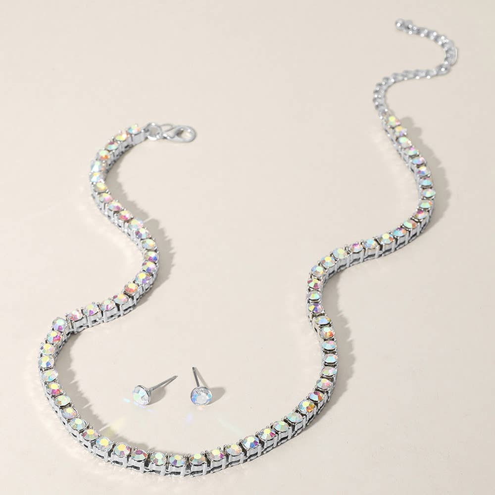 Rhinestone Tennis Chain Necklace