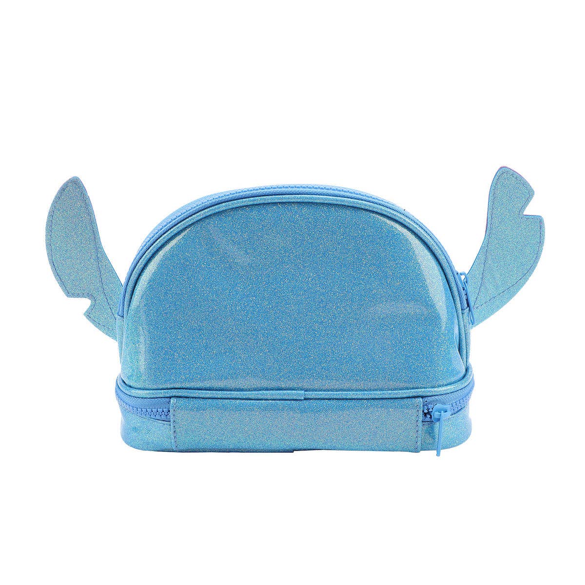 Lilo & Stitch Stitch Head Blue Glitter 6” Cosmetic Pouch