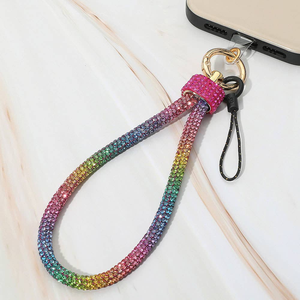 Bling Studded Phone Strap Keychain / Bag Charm