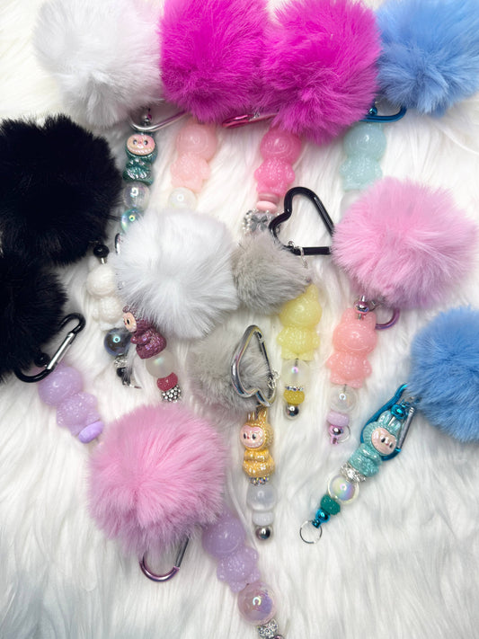 La bubu Keychains  with pompom  