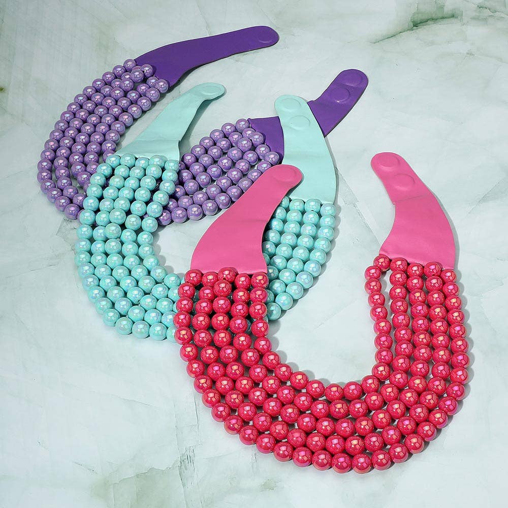 Multistrand Beaded Statement Magnetic Necklace