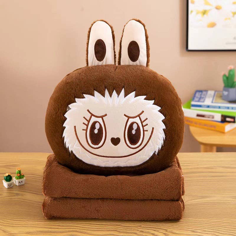 Labubu pillow throw blanket 2pcs set