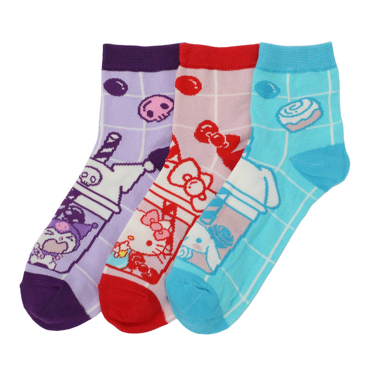 Hello Kitty & Friends 3 Pair Women’s Quarter Crew Box Set