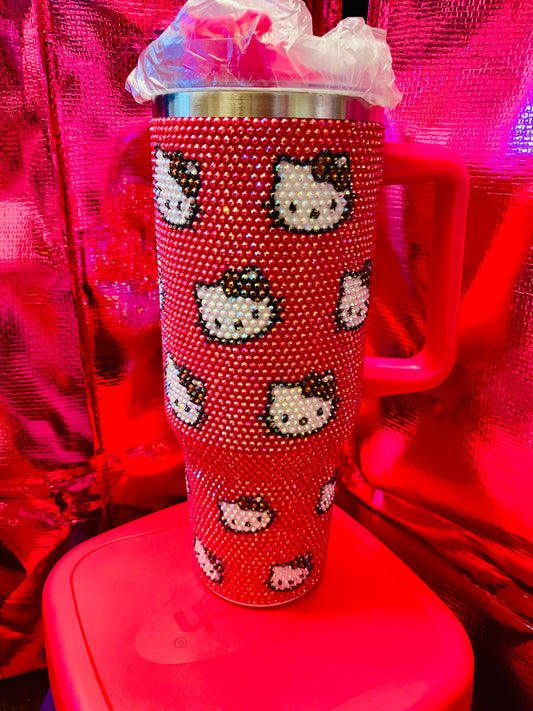 Hot Pink Bedazzled Hello Kitty Tumbler 40oz