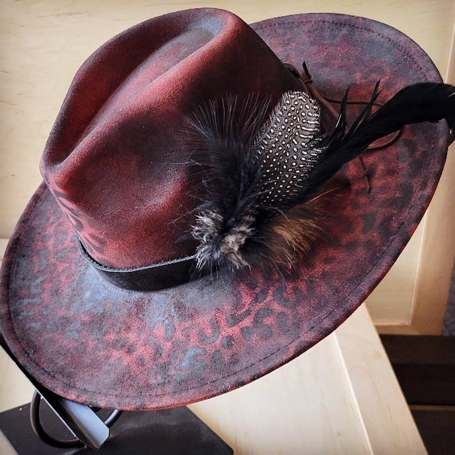 CUSTOM Hand-Painted Cowgirl Western Boho Hat A118