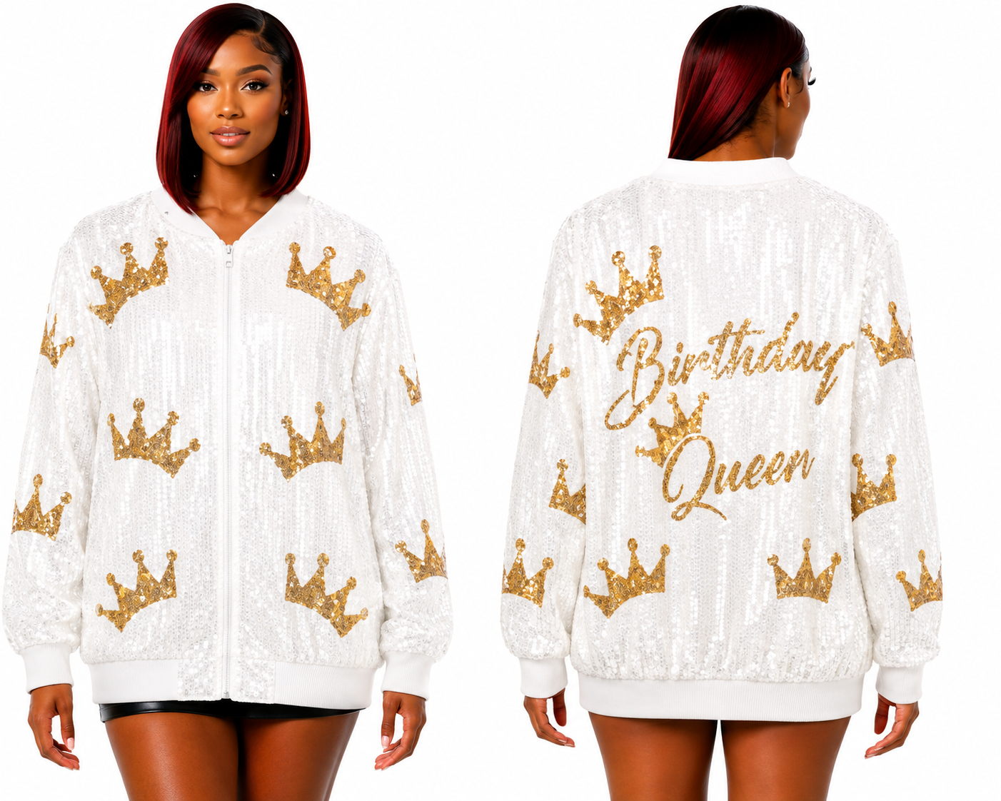 White Birthday Jacket (onesize) fits small medium large