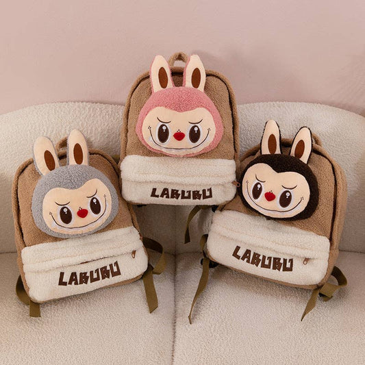 Labubu cartoon plush bag lamb wool labubu backpack