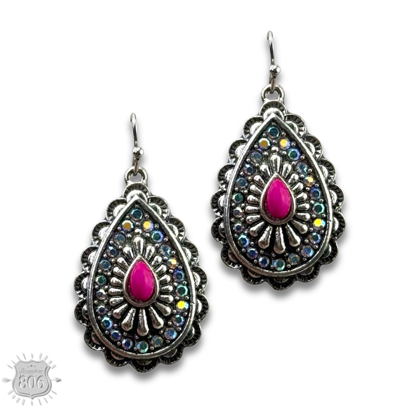 Western teardrop dangle earrings
