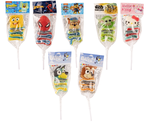Combo License Sour Belt and Sweet Gummy Skewer Asst (18)