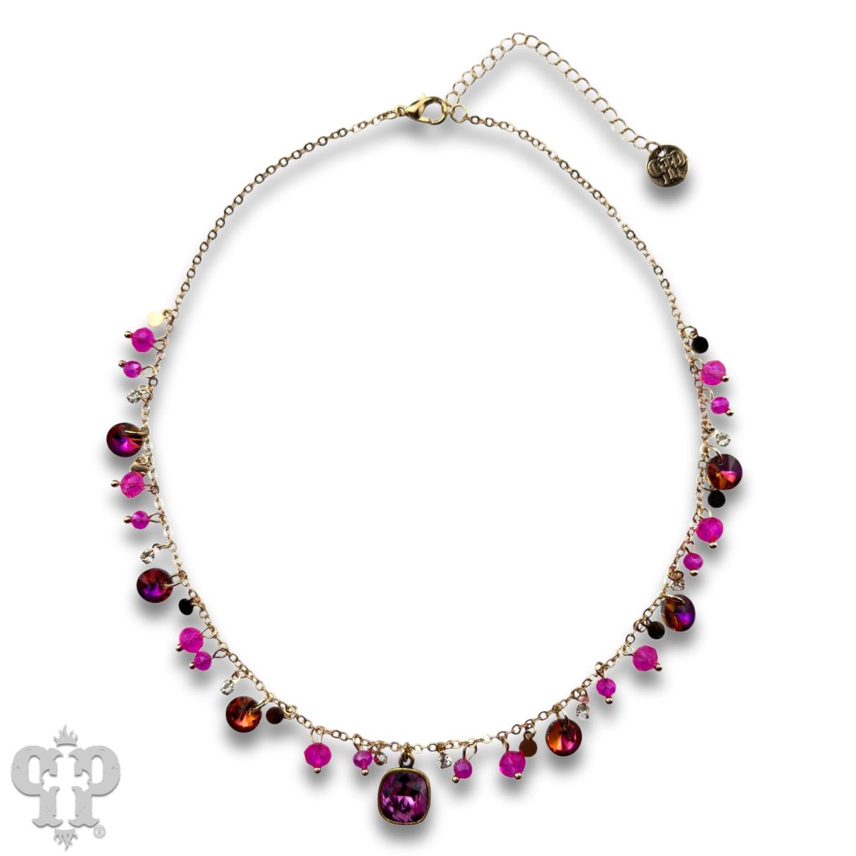 Rhinestone drops necklace with Austrian crystals