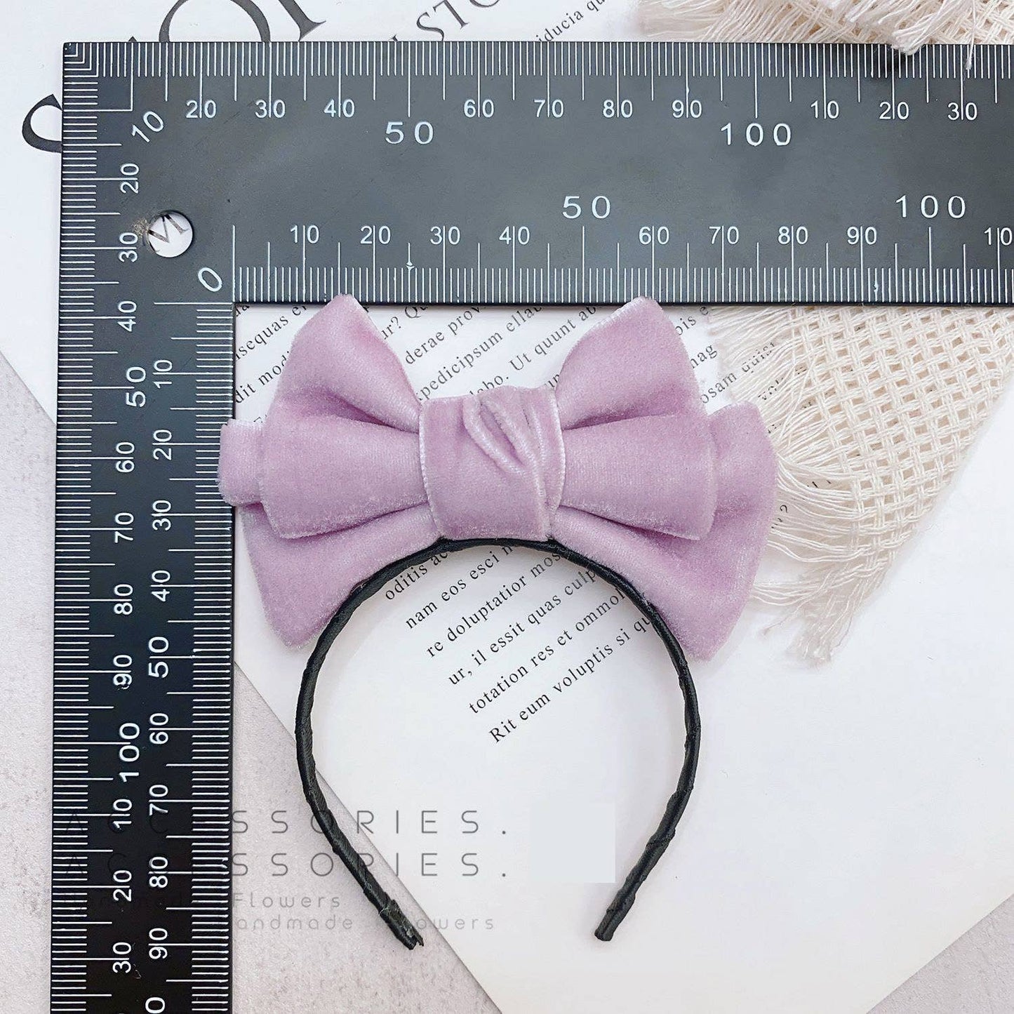 Handmade Velvet Bow Headband for dolls labubu headband