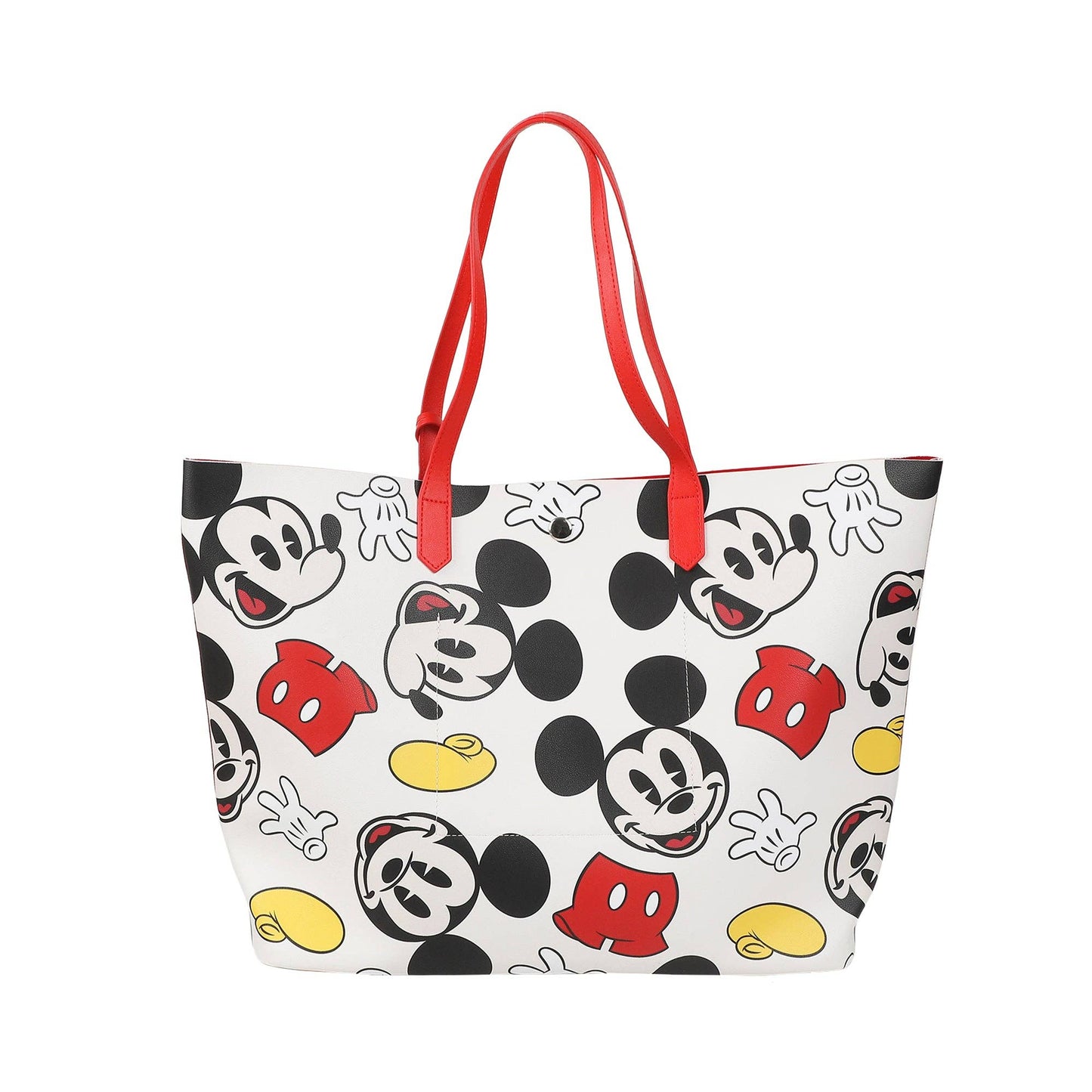 Disney Mickey Mouse Face Shoes & Shorts All-Over Print White 20" Tote Bag