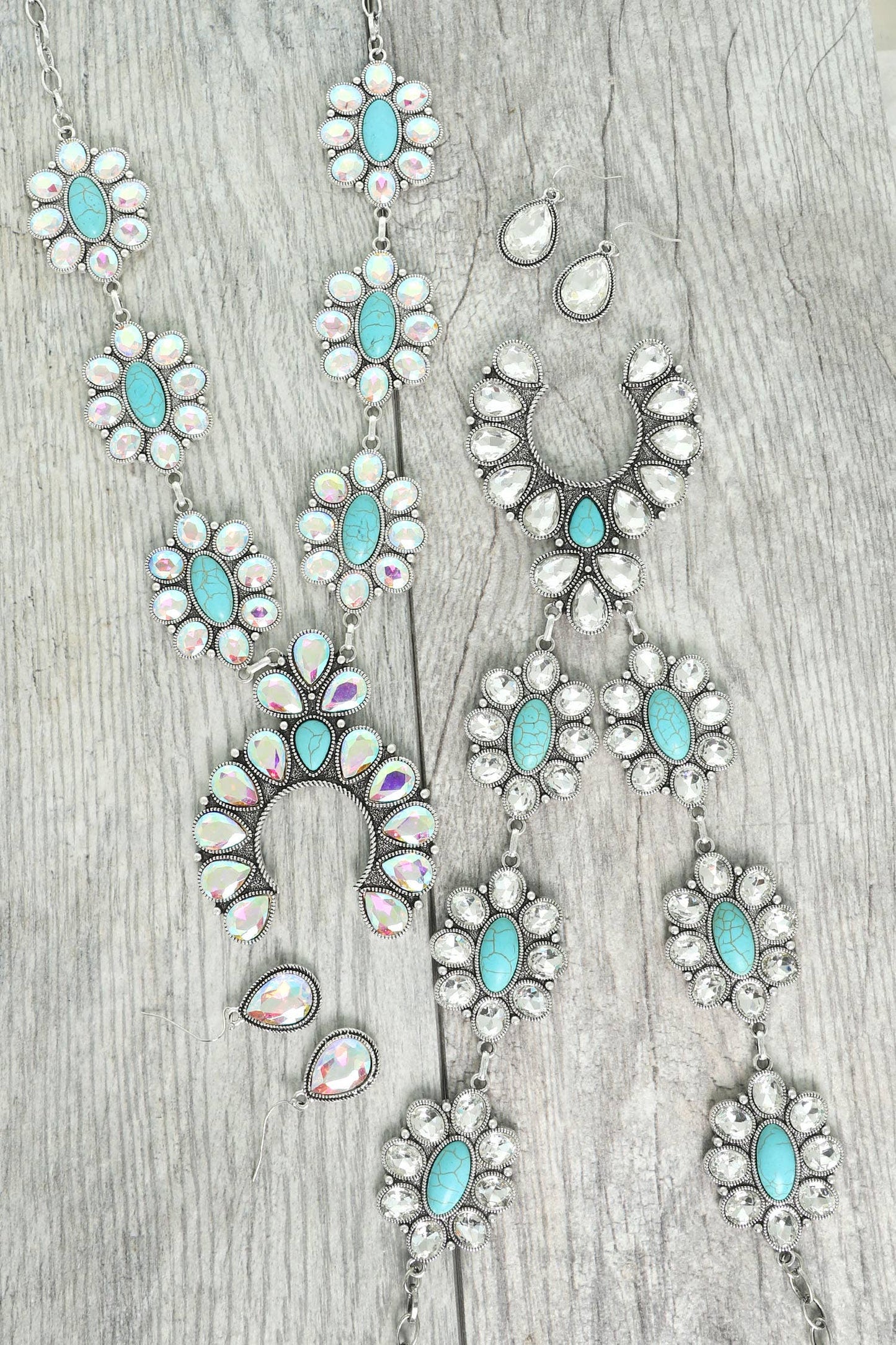 Western Gemstone Squash Blossom Necklace Set