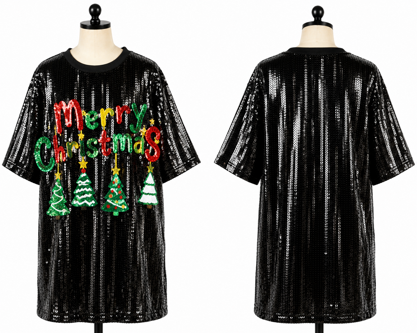 Christmas Holiday black dress (one size) fits small medium large