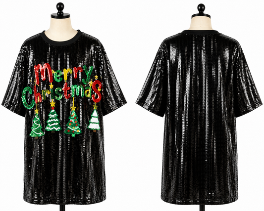Christmas Holiday black dress (one size) fits small medium large