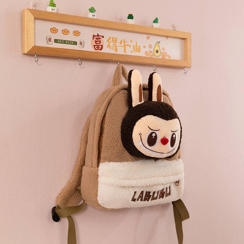 Labubu cartoon plush bag lamb wool labubu backpack