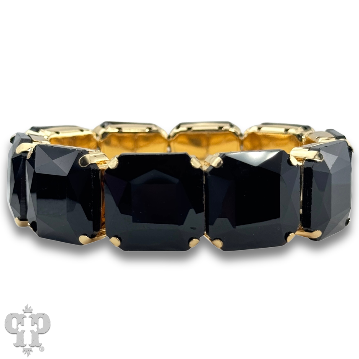 Square rhinestone stretch bracelet