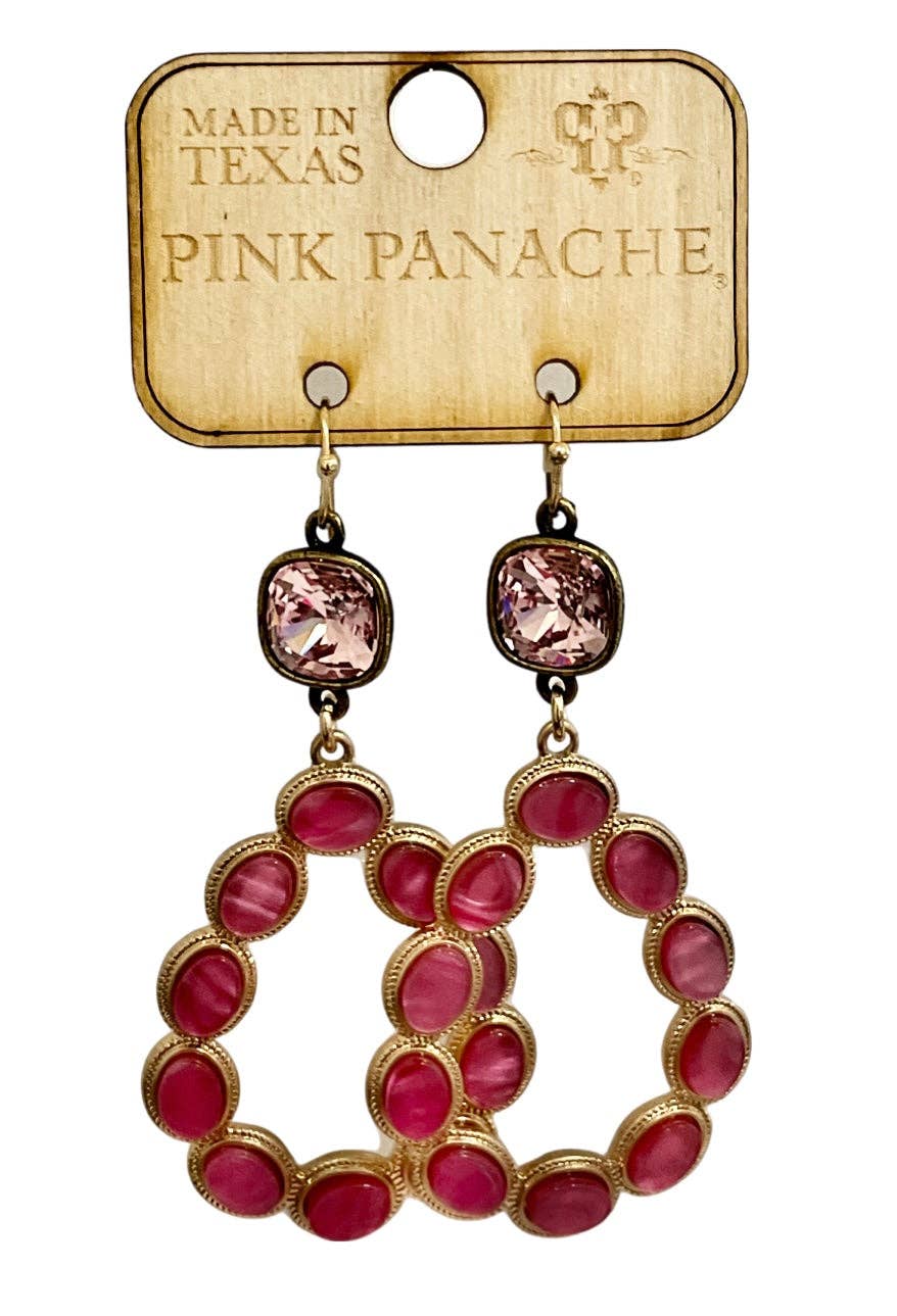 Pearl look finish bead teardrop earring with Austrian crystal - LC