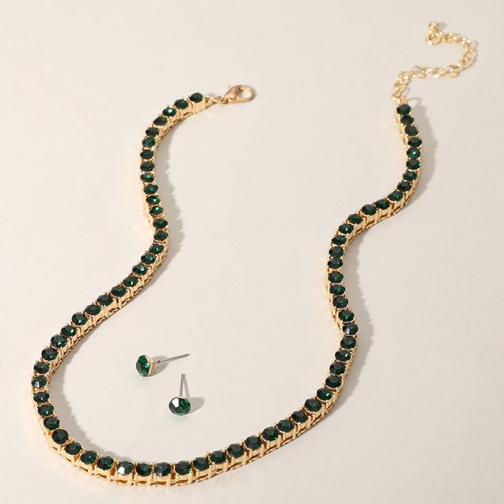Rhinestone Tennis Chain Necklace