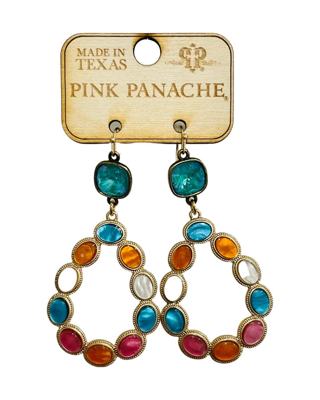 Pearl look finish bead teardrop earring with Austrian crystal - LC