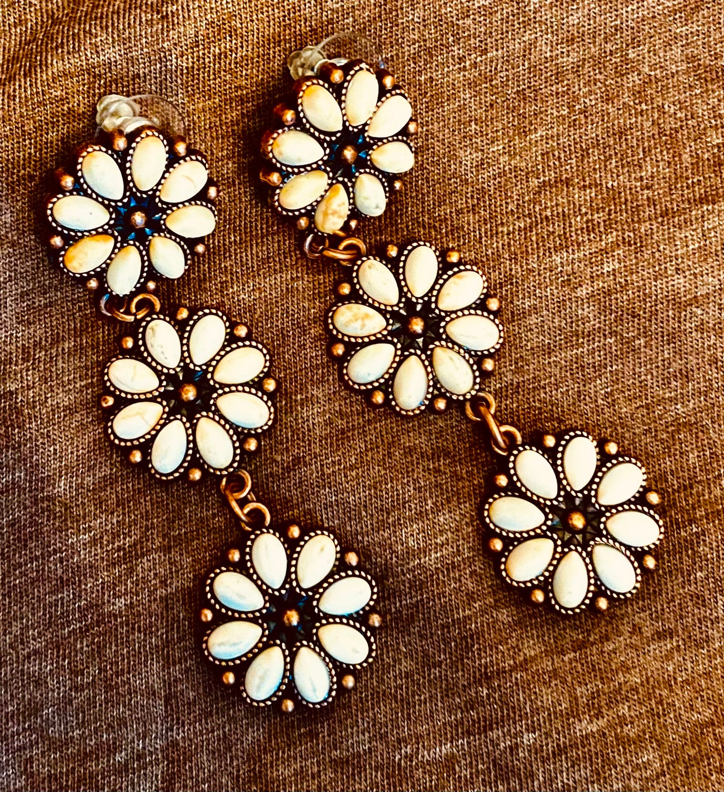 Daisy Rust Dangle Earrings