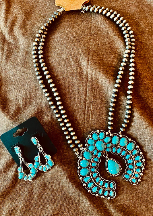 Turquoise Squash Blossom Necklace