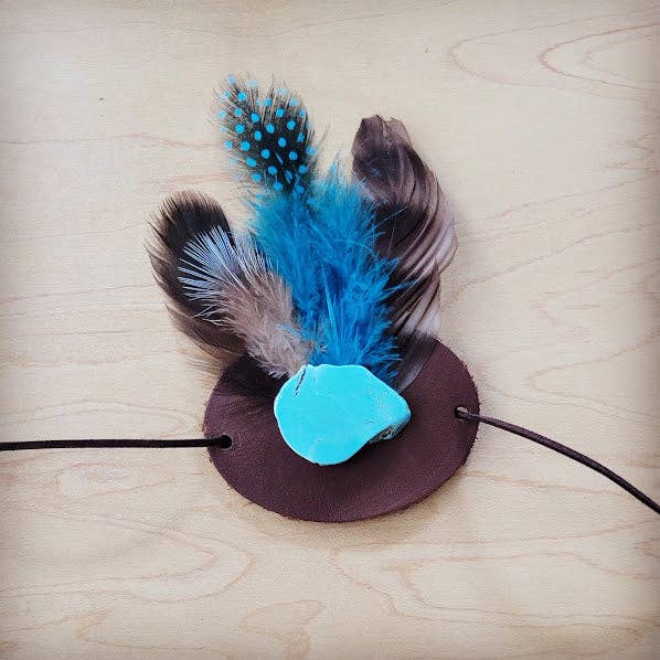 Boho Western Felt Hat w/ Choice of Turquoise Hat Accent-Tan 981d