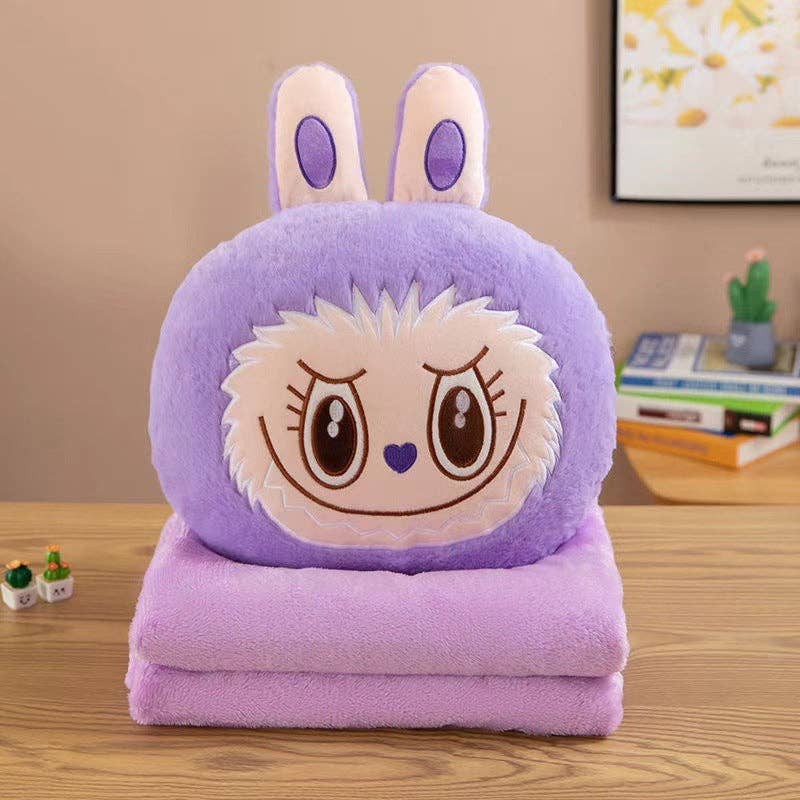 Labubu pillow throw blanket 2pcs set