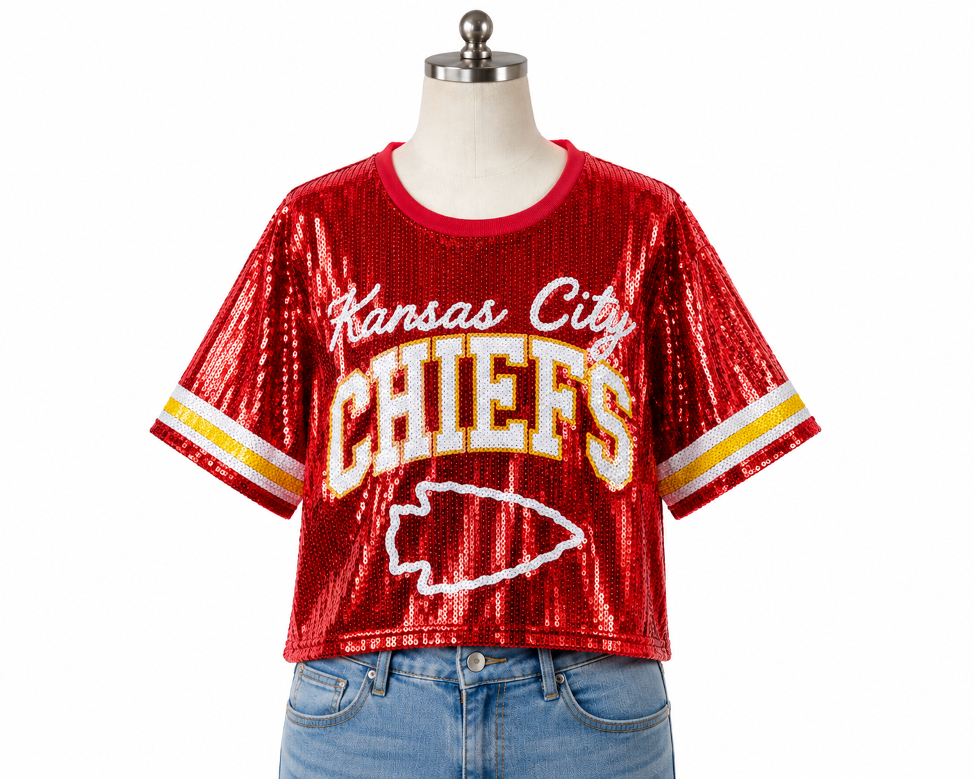 Chiefs sequin red top (one size) fits small medium large xl