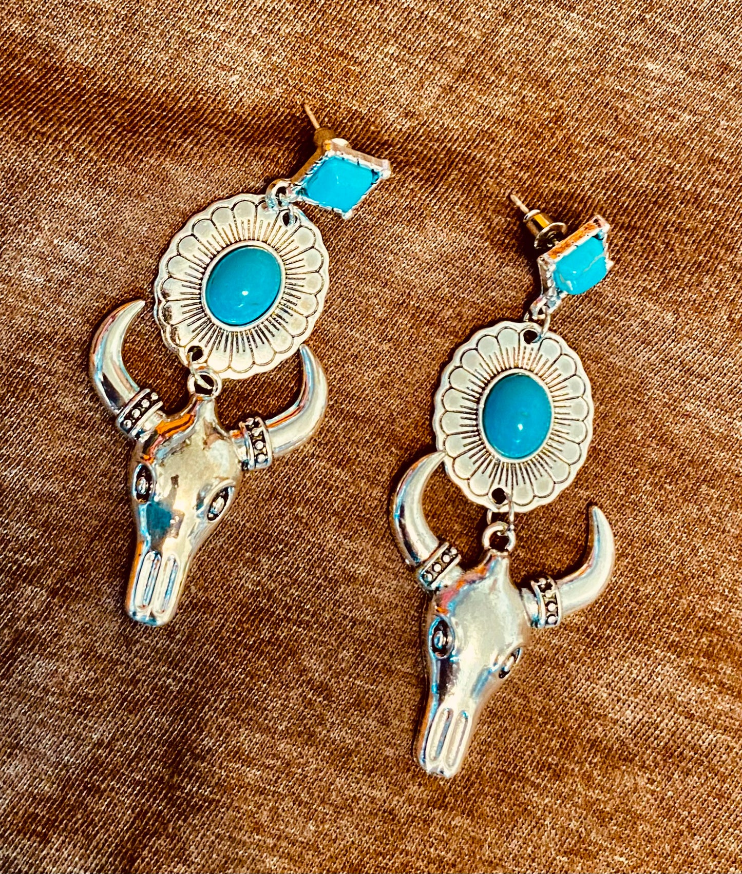 Turquoise Skull Earrings