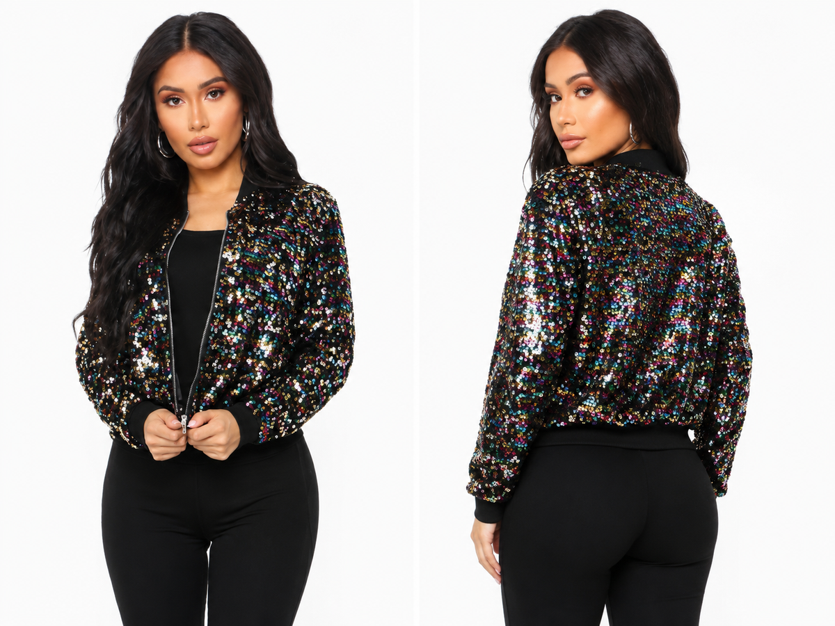Sequin Confetti Jacket )one size fits small medium large