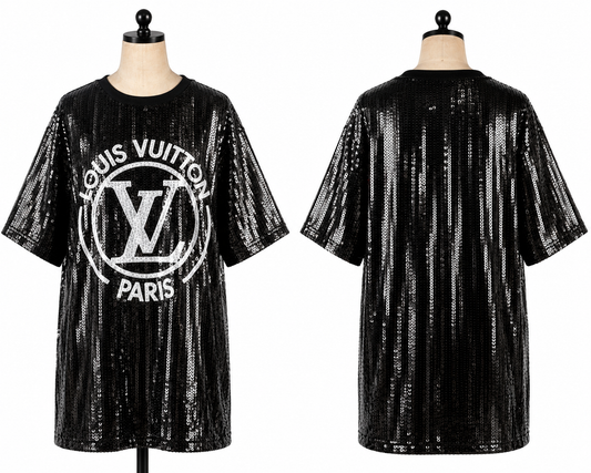 Black LV Sequin Dress(one size) fits small medium large