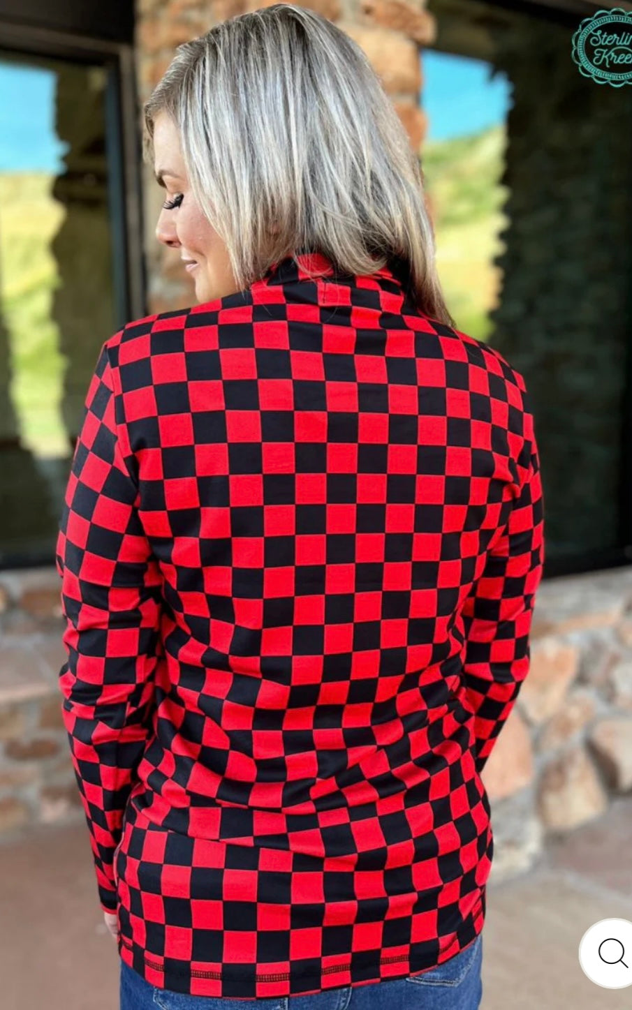 Red Black Checker pullover