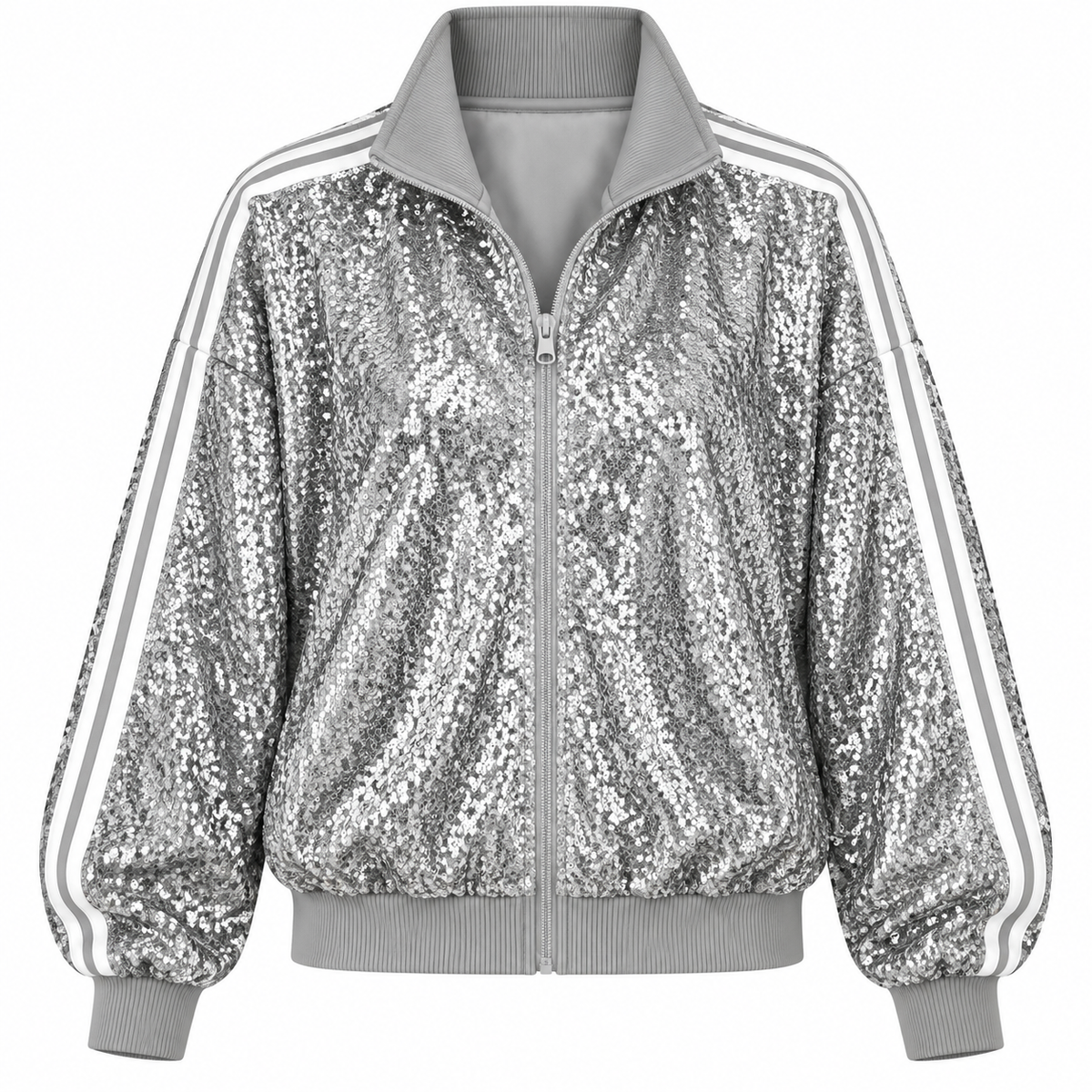 Silver sequin Jacket (jump suit)