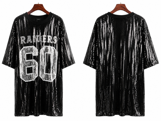 Raiders sequin black dress (onesize) fits small medium large