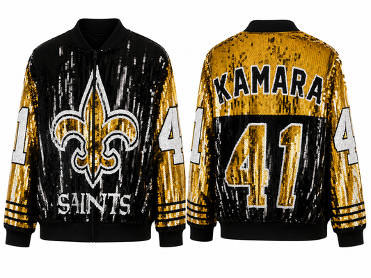 Saints Sequin black Jacket (one size) fits small medium large