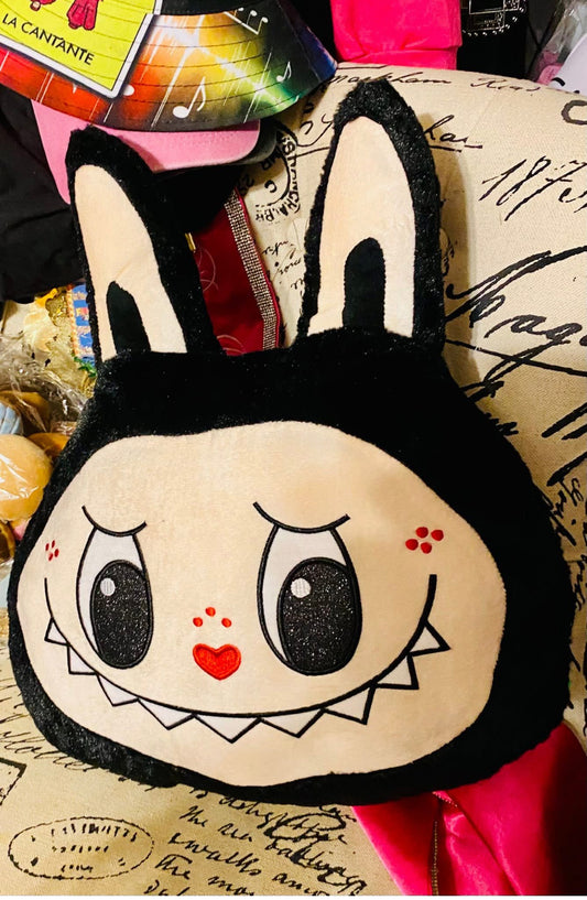 Labubu pillow black