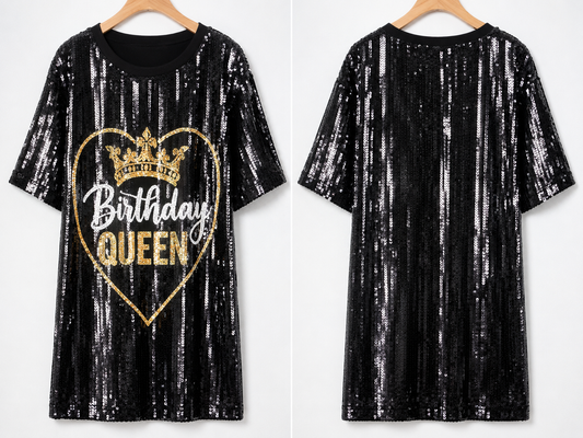 Birthday heart dress black (onesize) fits small medium large