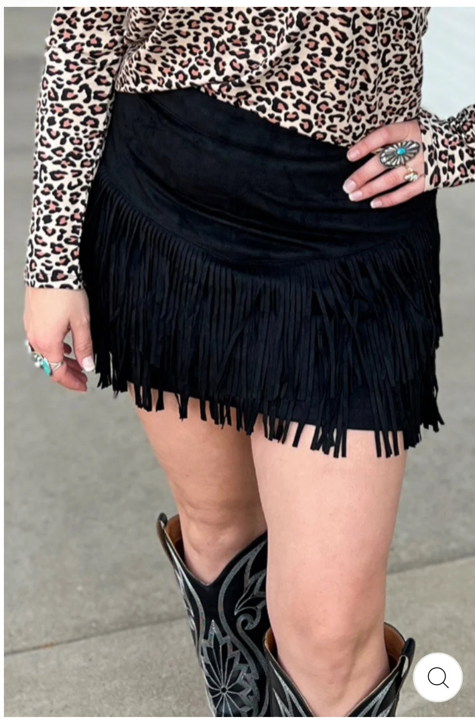 Fort Worth Fringe Skirt Black