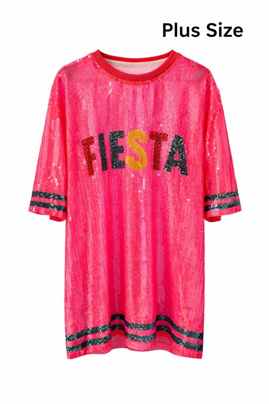 Plus Size Pink Fiesta dress (One Size Large, X-Large, 2Xl)