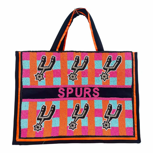 Beaded Spurs tote zipper