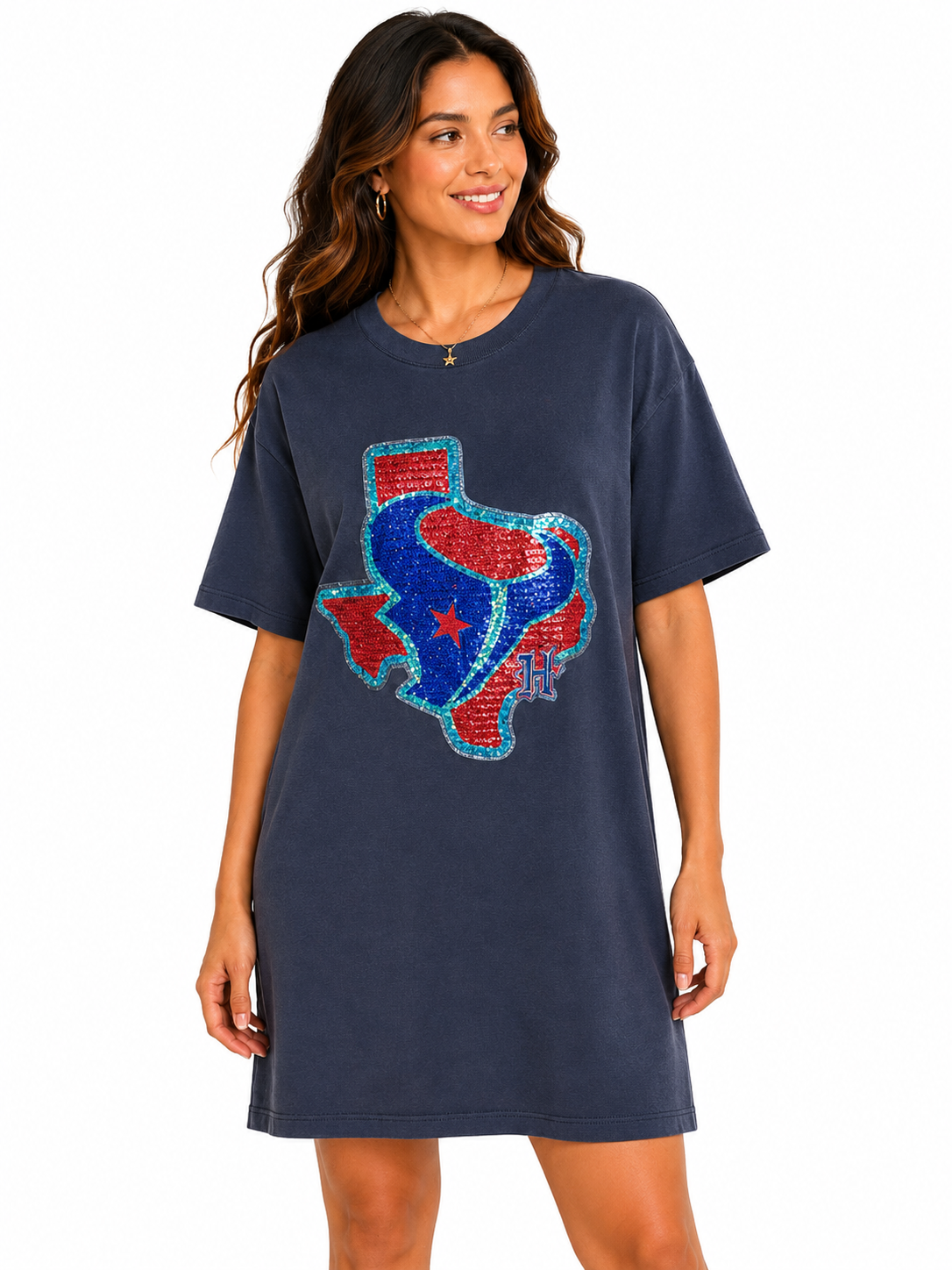 Texans Tshirt dress navy