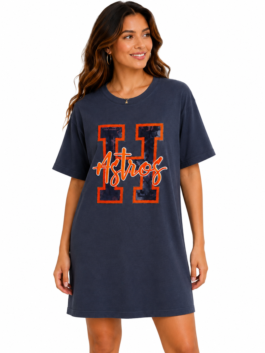 Houston Astros Tshirt dress navy