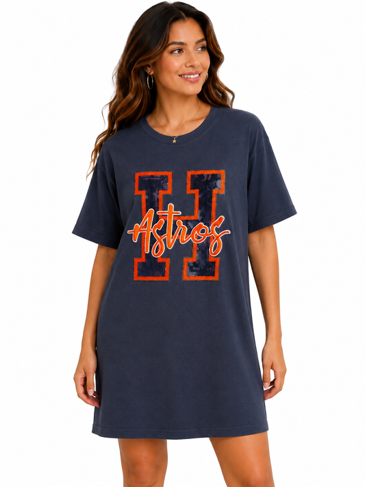 Houston Astros Tshirt dress navy