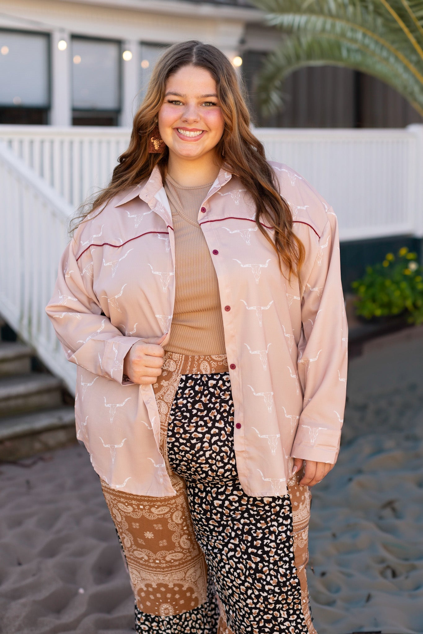 AS IS: Western Button Up, Beige