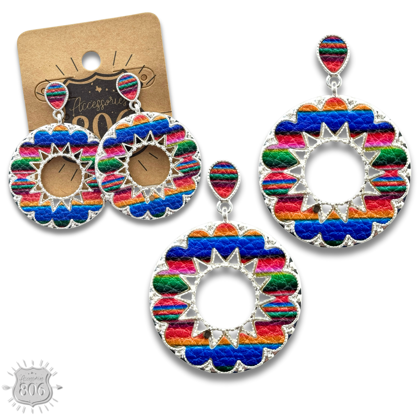 Round serape earring