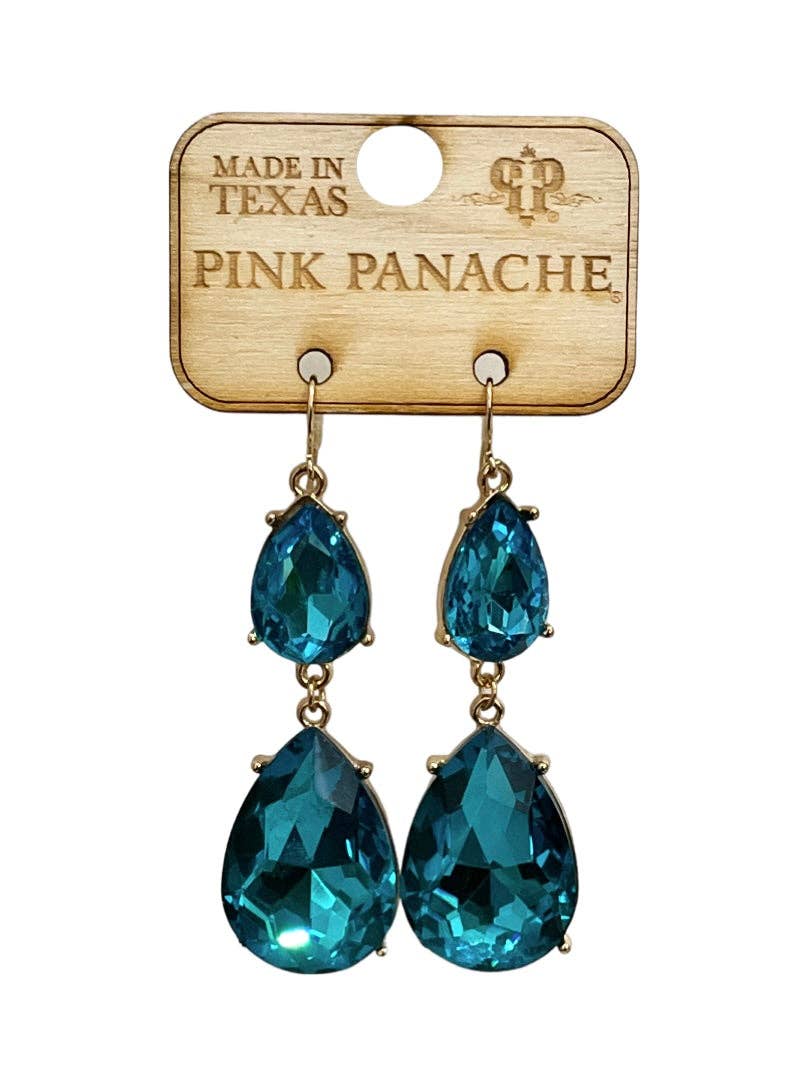 Rhinestone double teardrop earring - LC