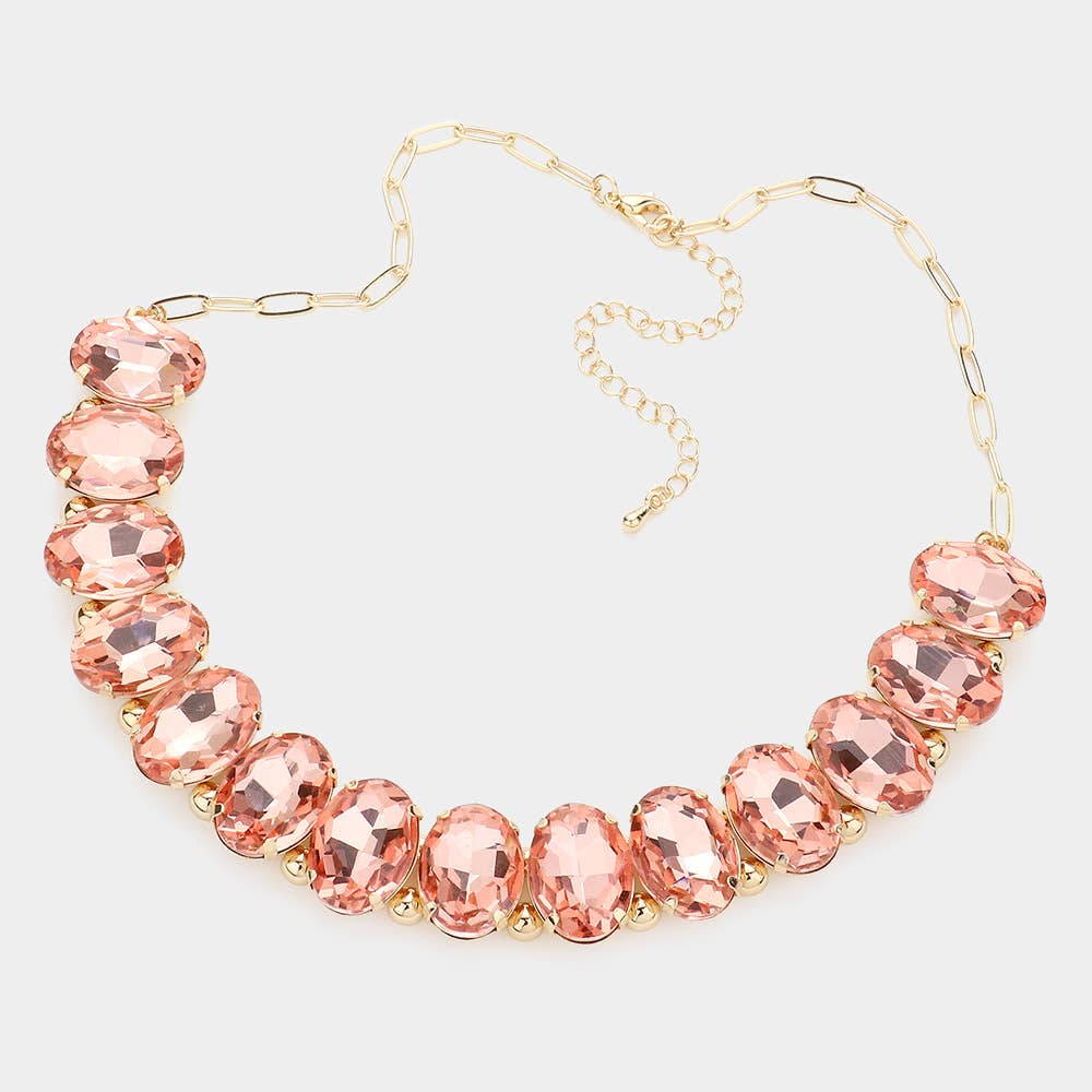 Oval Stone Evening Necklace